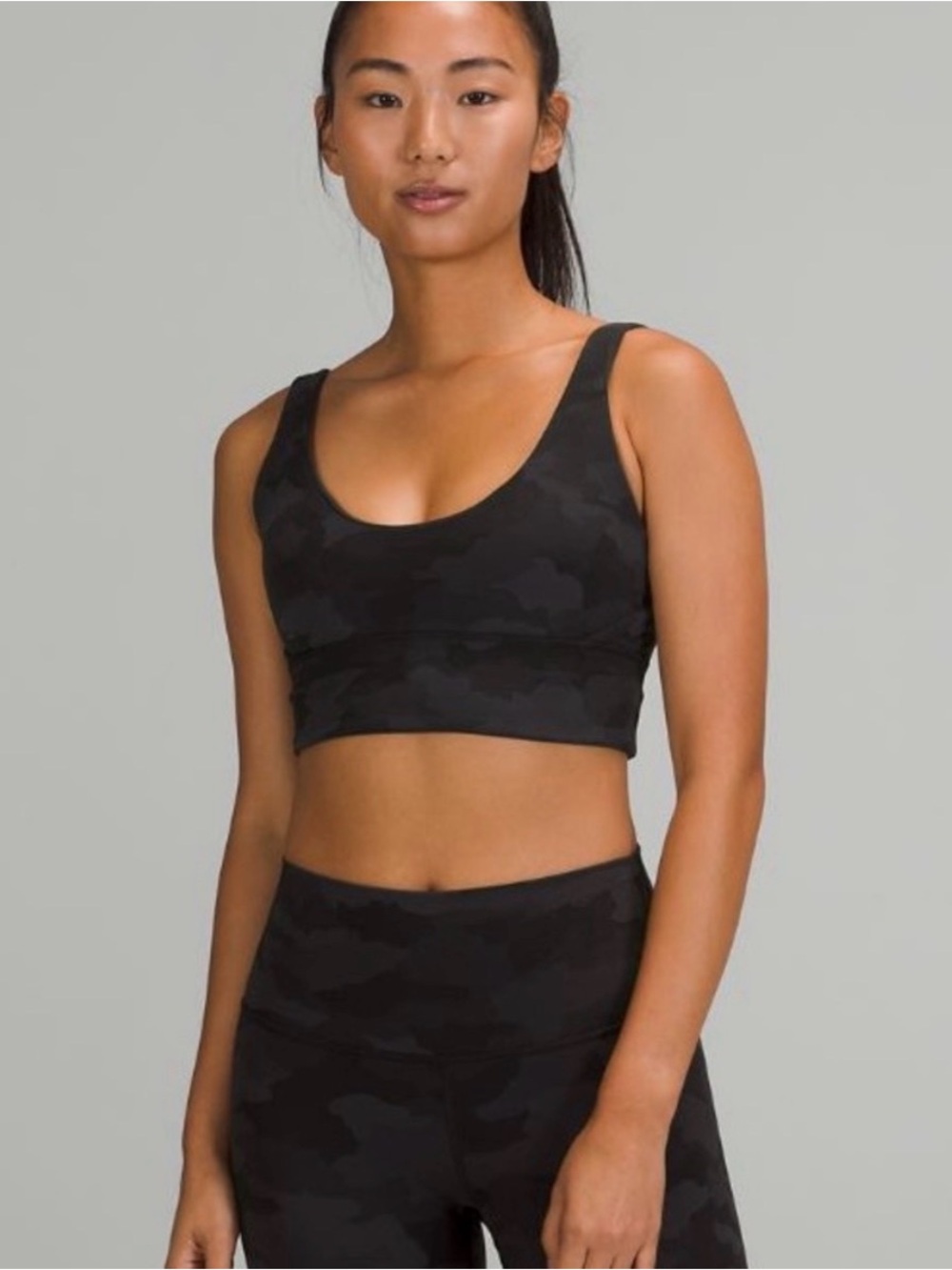 Lululemon Align - Black Camouflage Reversible Scoop Neck Sports Bra